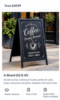 Double sided pavement A-board sign