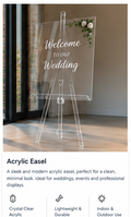 Clear acrylic easel display stand