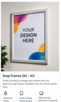Aluminium snap frame poster display A5 to A1