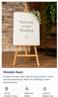Wooden display easel for signs and event boards