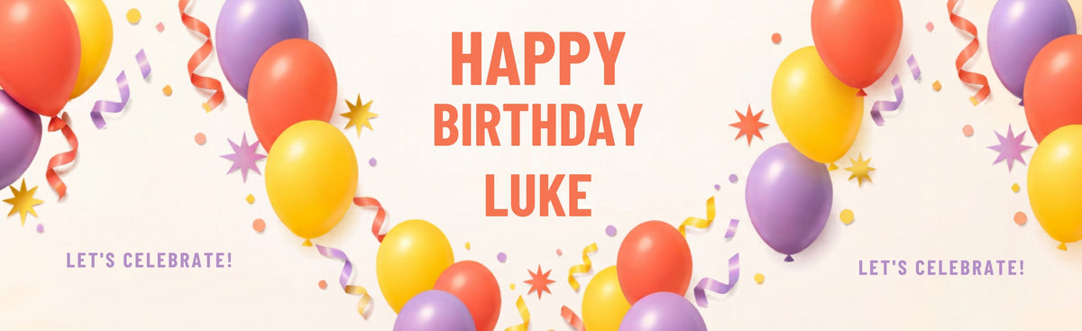 Classic Birthday Banner – Personalised Name & Age