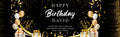 Black White & Gold Modern Birthday Banner – Personalised