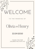 Black & White Minimalist Wedding Welcome Board – Personalised