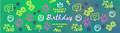 Bright green personalised first birthday paper banner design