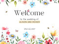 Colourful Watercolour Wildflower Wedding Welcome Board – Personalised
