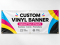 Custom vinyl banner printing mockup with eyelets