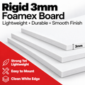 Rigid 3mm Foamex board material and thickness