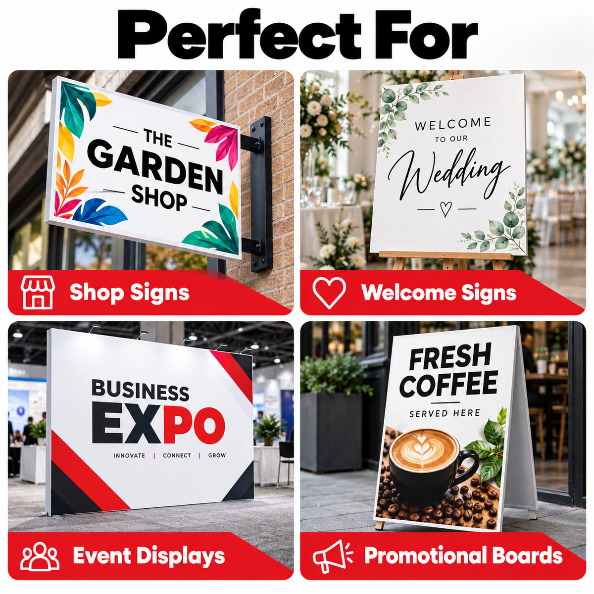 Foamex sign uses shop wedding event promotional boards