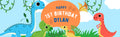 Green & Blue Dinosaur 1st Birthday Banner – Personalised