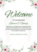 Green & White Elegant Floral Wedding Welcome Board – Personalised