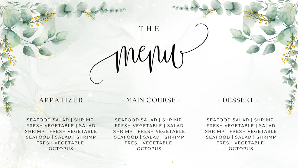 Green and white watercolour floral wedding welcome board image 3