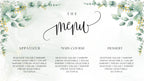 Green and white watercolour floral wedding welcome board image 3