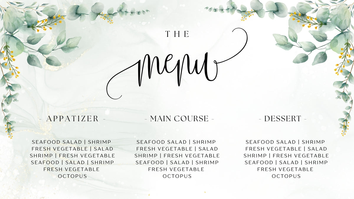 Green and white watercolour floral wedding welcome board image 3