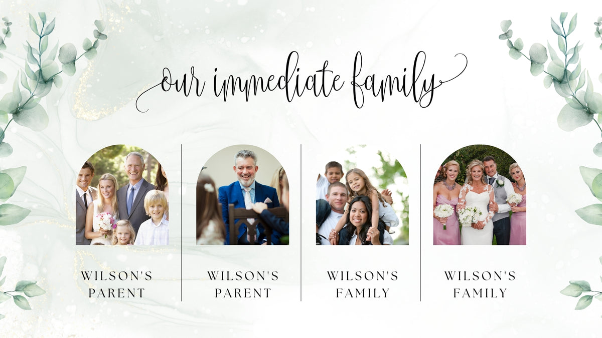 Green and white watercolour floral wedding welcome board image 5