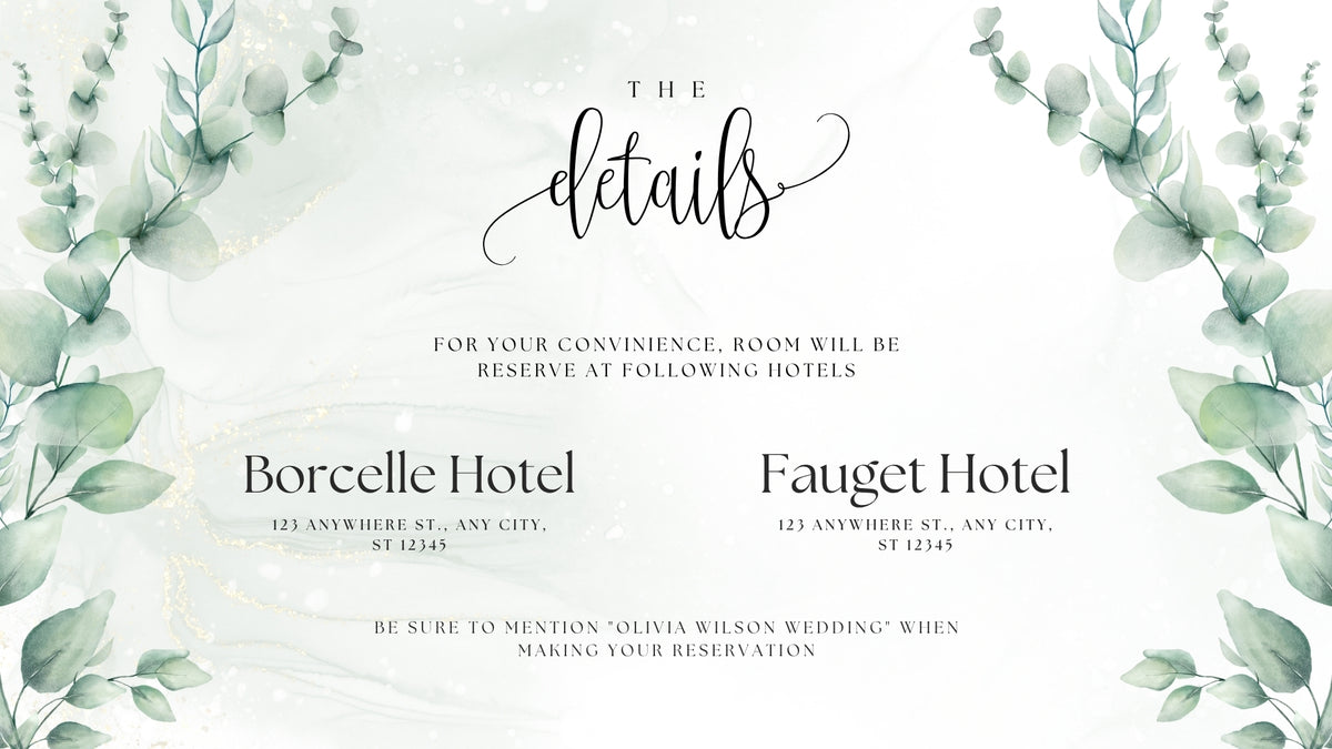 Green and white watercolour floral wedding welcome board image 6
