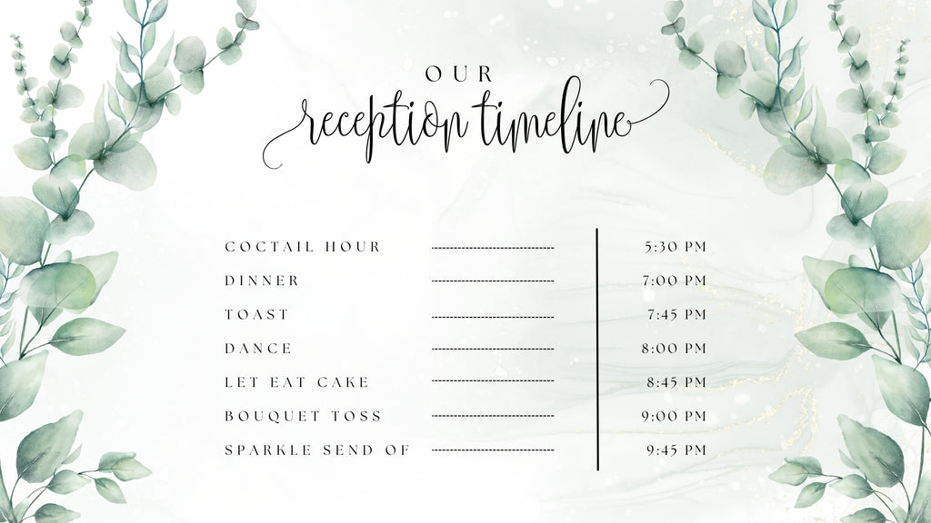 Green and white watercolour floral wedding welcome board image 8