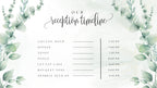 Green and white watercolour floral wedding welcome board image 8