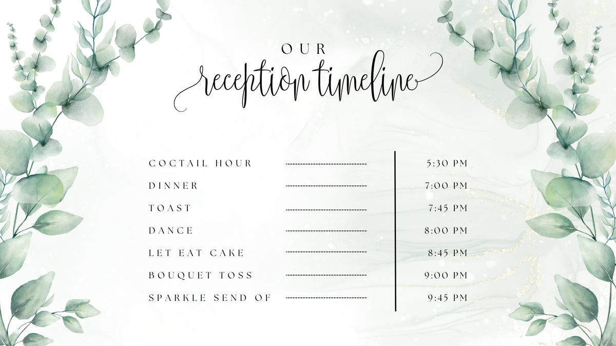 Green and white watercolour floral wedding welcome board image 8