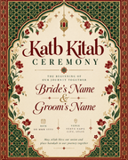 Traditional Red Green Gold Katb Kitab Ceremony Poster clean design