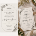 Grey Black Minimal Katb Kitab invitation display mockup