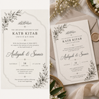Grey Black Minimal Katb Kitab invitation display mockup
