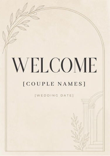 Minimal Beige Katb Kitab clean editable welcome board design