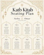 Ivory Gold Katb Kitab Seating Plan clean design