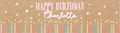 Kraft candle personalised birthday paper banner design