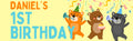 Orange Yellow & Blue 1st Birthday Banner – Personalised