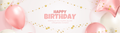 Pink and white personalised birthday paper banner design