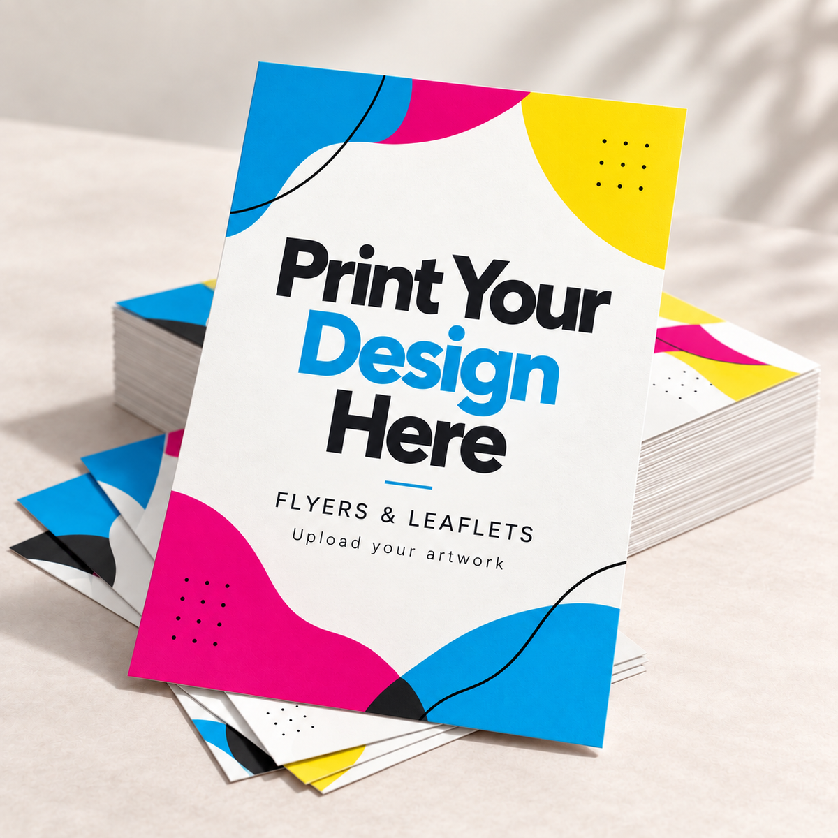 Print Your Design flyers and leaflets mockup