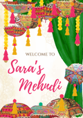 Sara's Mehndi personalised welcome board design